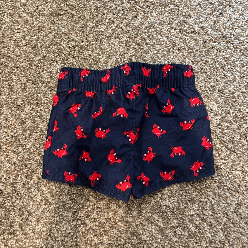 Cat & Jack Navy swim
Shorts  with Red Crab Design - Picture 2 of 3